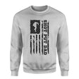 Shot put Dad Vertical Flag on a Sweatshirt with a Black Graphic