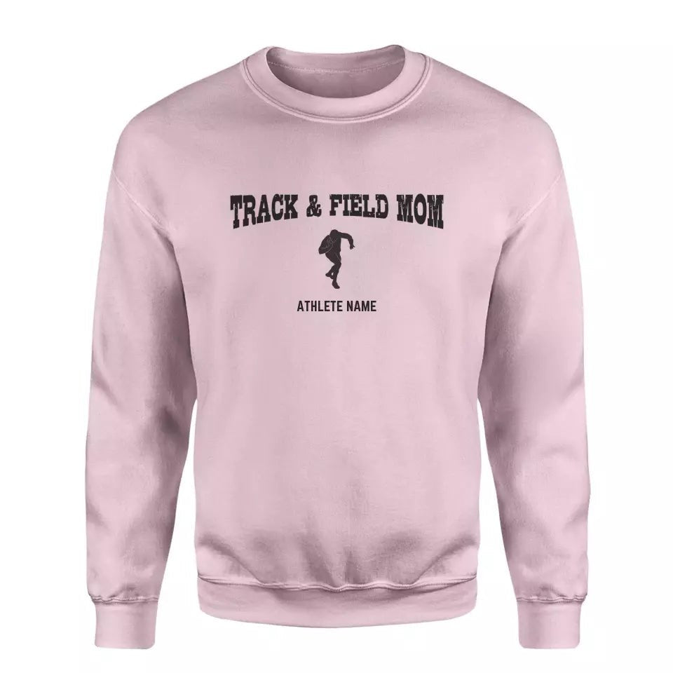 Shot put Mom with Shot putter Icon and Shot putter Name on a Sweatshirt with a Black Graphic