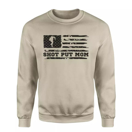 Shot put Mom Horizontal Flag on a Sweatshirt with a Black Graphic
