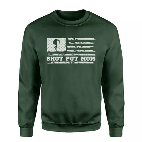 Shot put Mom Horizontal Flag on a Sweatshirt with a White Graphic
