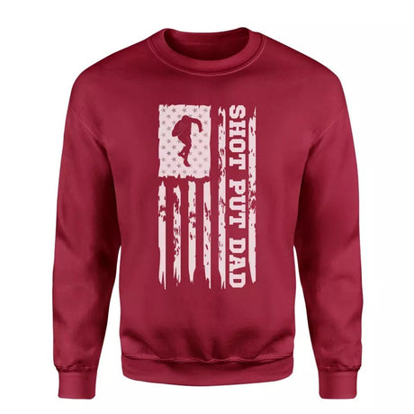 Shot put Dad Vertical Flag on a Sweatshirt with a White Graphic