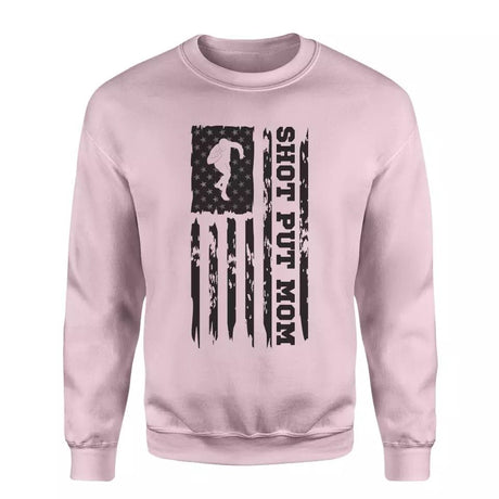 Shot put Mom Vertical Flag on a Sweatshirt with a Black Graphic