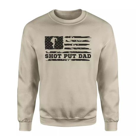Shot put Dad Horizontal Flag on a Sweatshirt with a Black Graphic