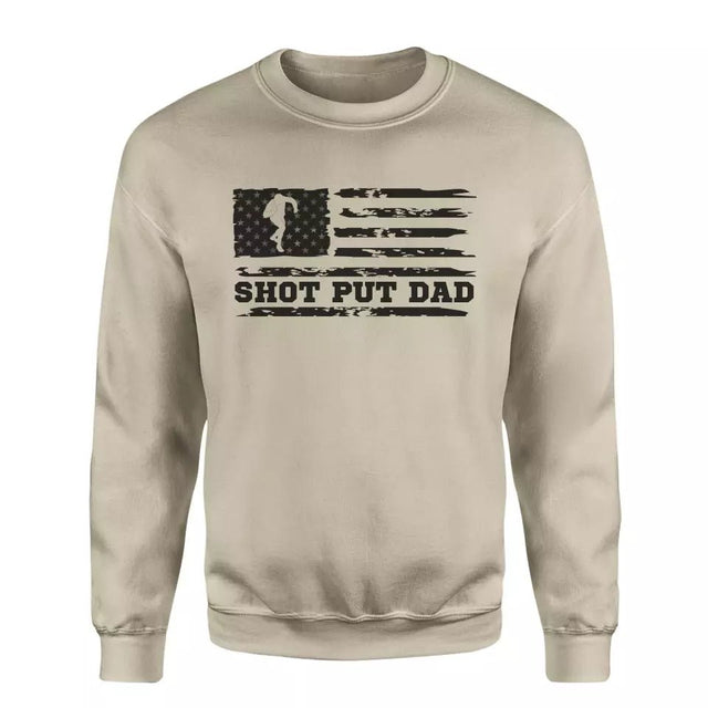 Shot put Dad Horizontal Flag on a Sweatshirt with a Black Graphic