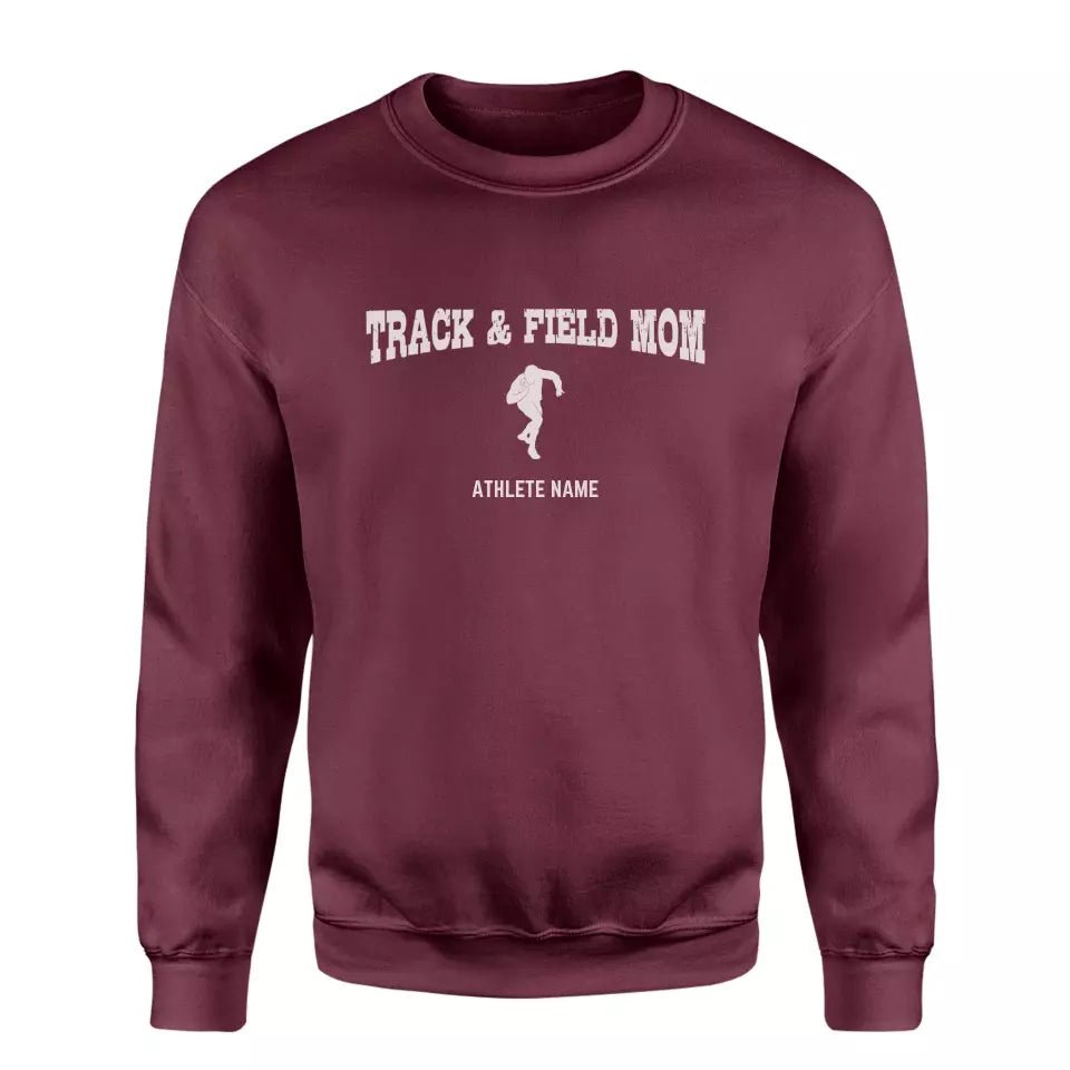 Shot put Mom with Shot putter Icon and Shot putter Name on a Sweatshirt with a White Graphic