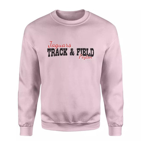 Custom Shot put Mascot and Shot putter Name on a Sweatshirt with a Black Graphic