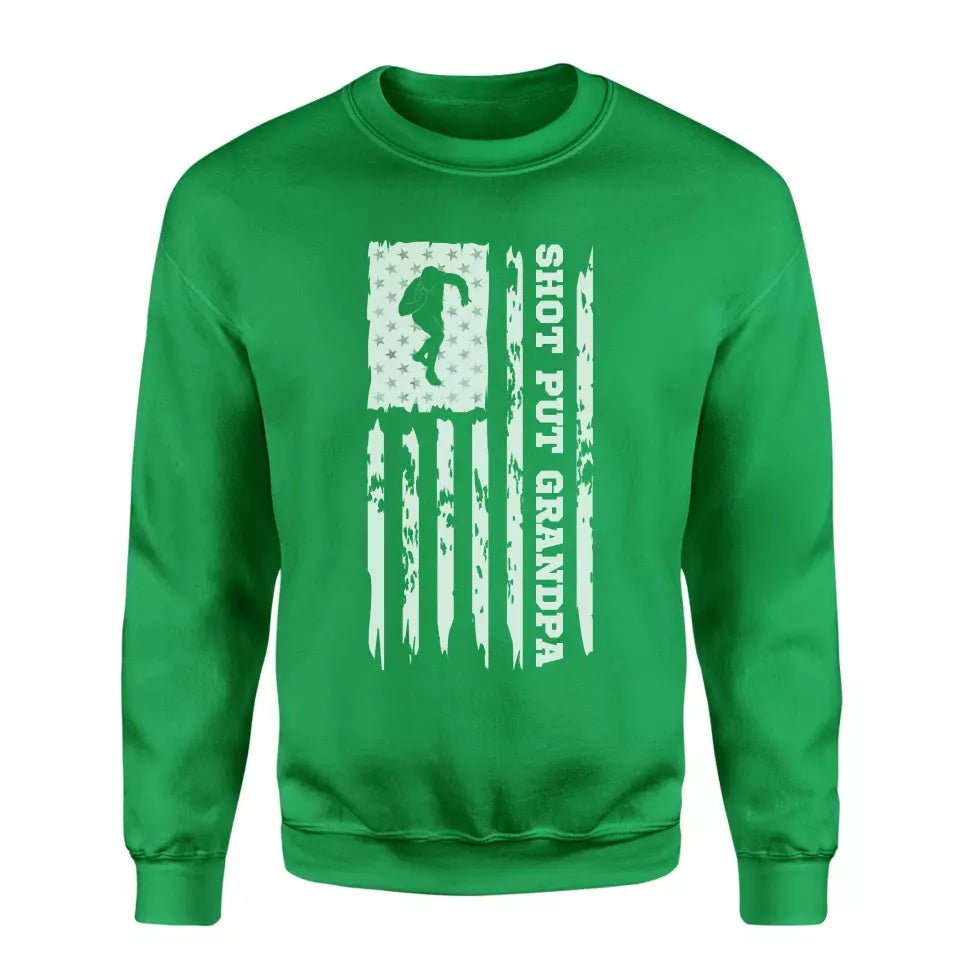 Shot put Grandpa Vertical Flag on a Sweatshirt with a White Graphic
