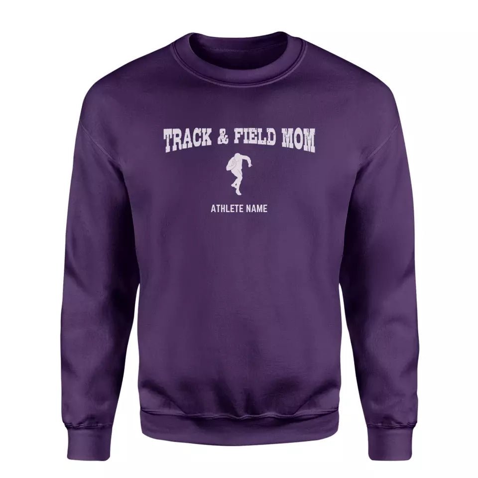 Shot put Mom with Shot putter Icon and Shot putter Name on a Sweatshirt with a White Graphic