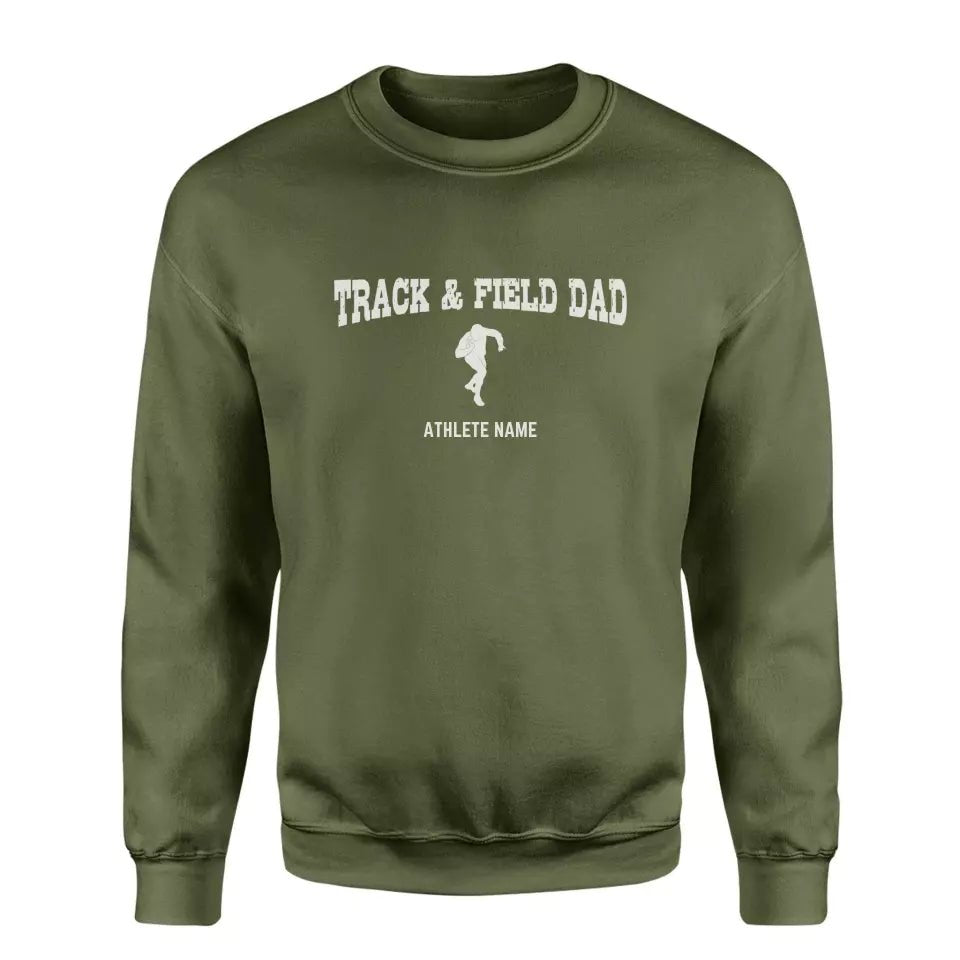 Shot put Dad with Shot putter Icon and Shot putter Name on a Sweatshirt with a White Graphic