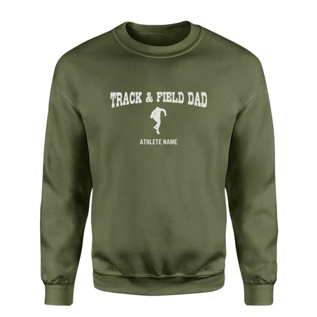 Shot put Dad with Shot putter Icon and Shot putter Name on a Sweatshirt with a White Graphic
