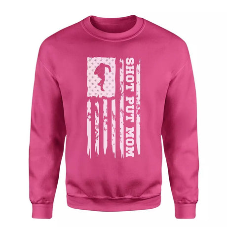 Shot put Mom Vertical Flag on a Sweatshirt with a White Graphic