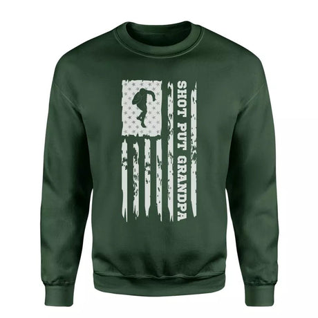 Shot put Grandpa Vertical Flag on a Sweatshirt with a White Graphic
