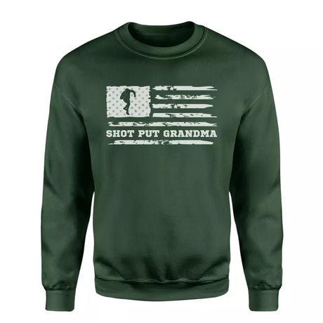 Shot put Grandma Horizontal Flag on a Sweatshirt with a White Graphic