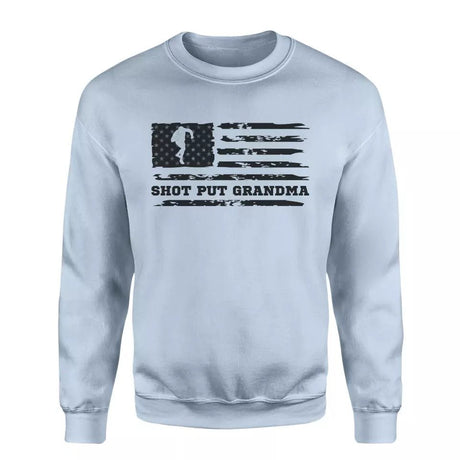 Shot put Grandma Horizontal Flag on a Sweatshirt with a Black Graphic