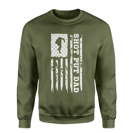Shot put Dad Vertical Flag on a Sweatshirt with a White Graphic