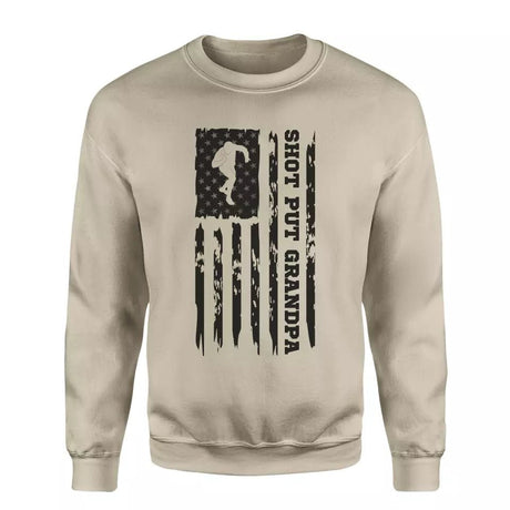 Shot put Grandpa Vertical Flag on a Sweatshirt with a Black Graphic