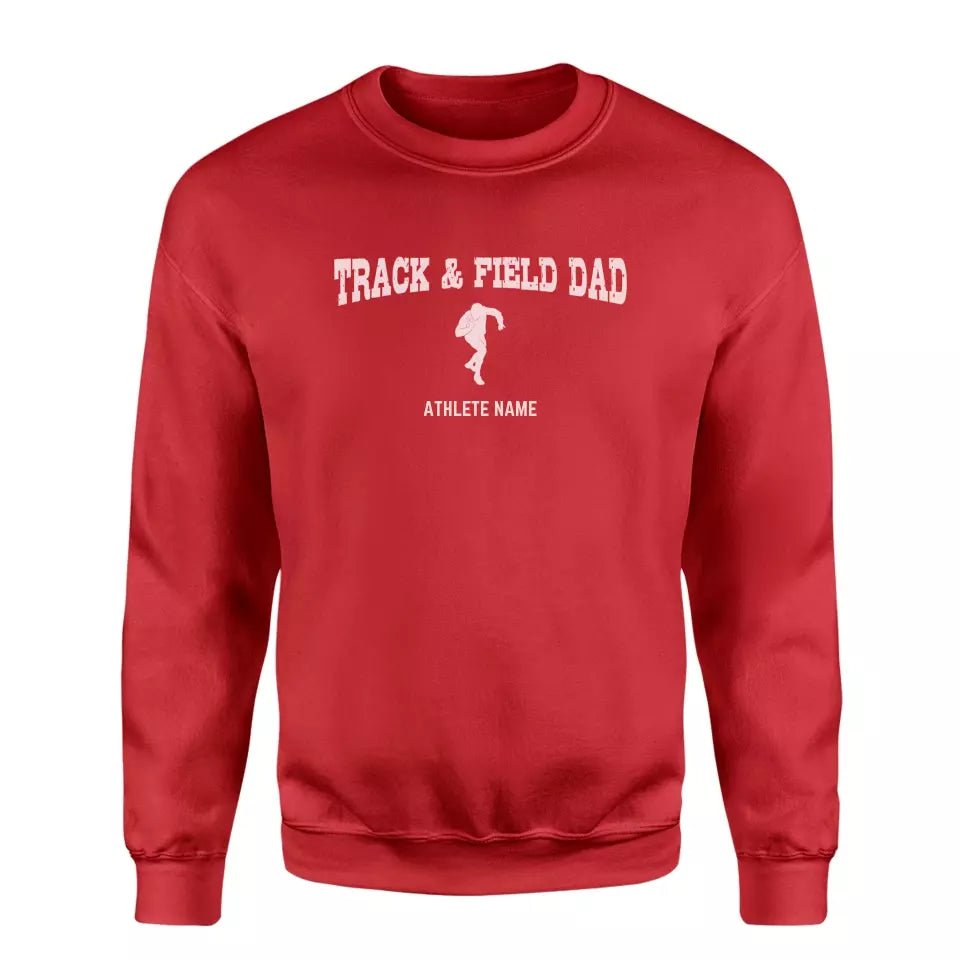 Shot put Dad with Shot putter Icon and Shot putter Name on a Sweatshirt with a White Graphic