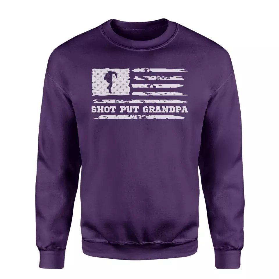 Shot put Grandpa Horizontal Flag on a Sweatshirt with a White Graphic