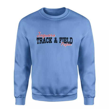 Custom Shot put Mascot and Shot putter Name on a Sweatshirt with a Black Graphic