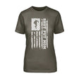 Shot put Mom Vertical Flag on a Unisex T-Shirt with a White Graphic