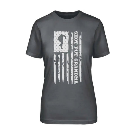Shot put Grandma Vertical Flag on a Unisex T-Shirt with a White Graphic