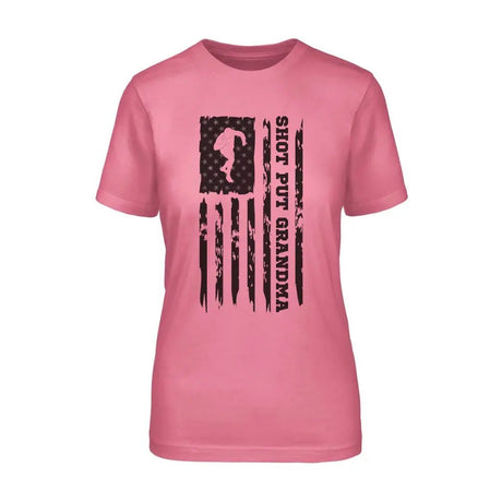 Shot put Grandma Vertical Flag on a Unisex T-Shirt with a Black Graphic