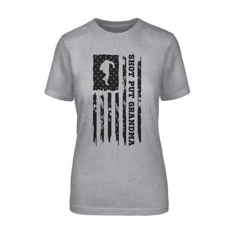 Shot put Grandma Vertical Flag on a Unisex T-Shirt with a Black Graphic