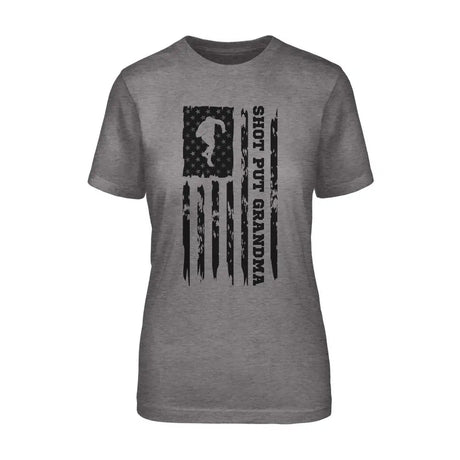 Shot put Grandma Vertical Flag on a Unisex T-Shirt with a Black Graphic
