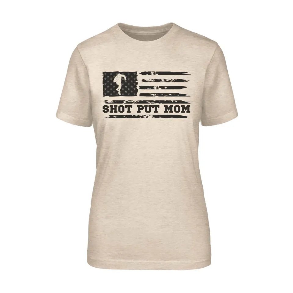 Shot put Mom Horizontal Flag on a Unisex T-Shirt with a Black Graphic