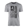 Soccer Dad Vertical Flag on a Men's T-Shirt with a Black Graphic