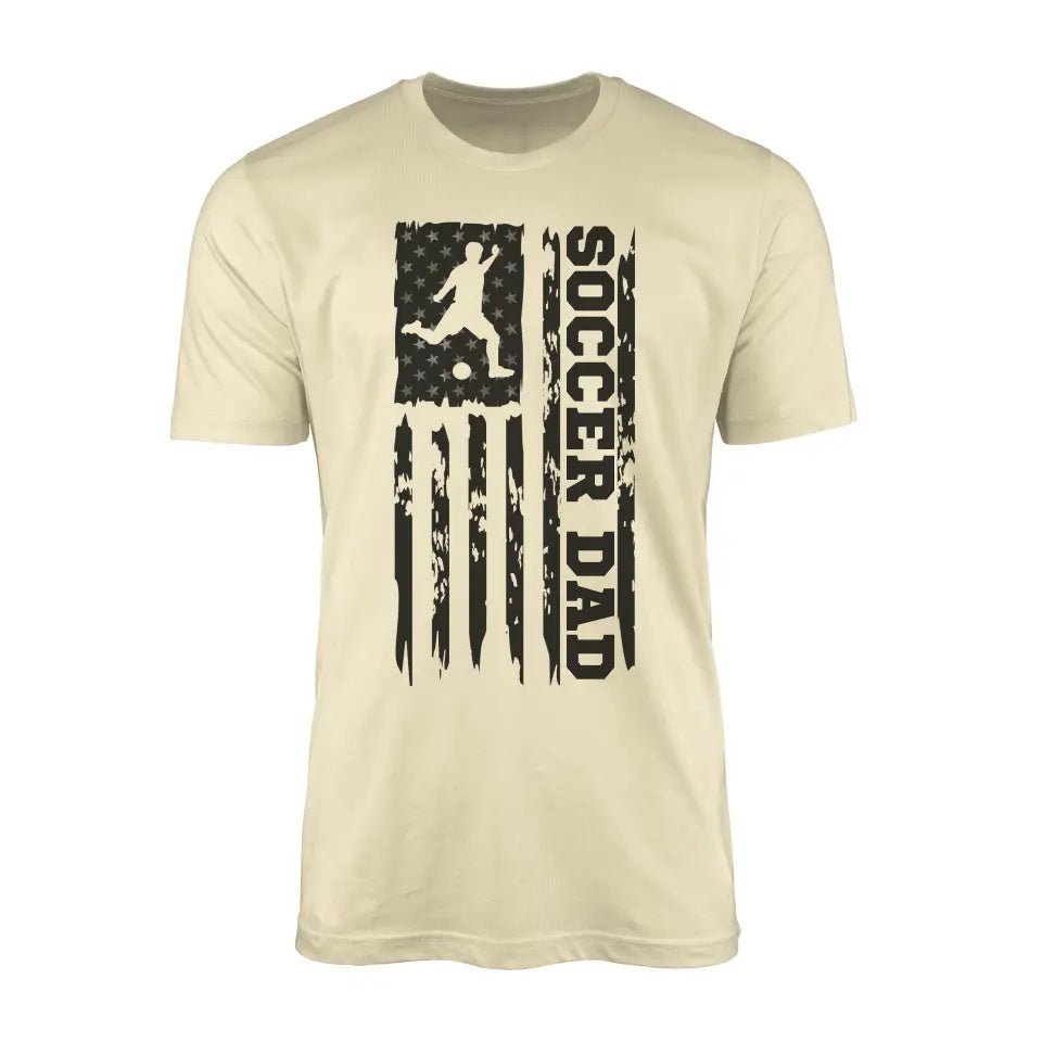 Soccer Dad Vertical Flag on a Men's T-Shirt with a Black Graphic