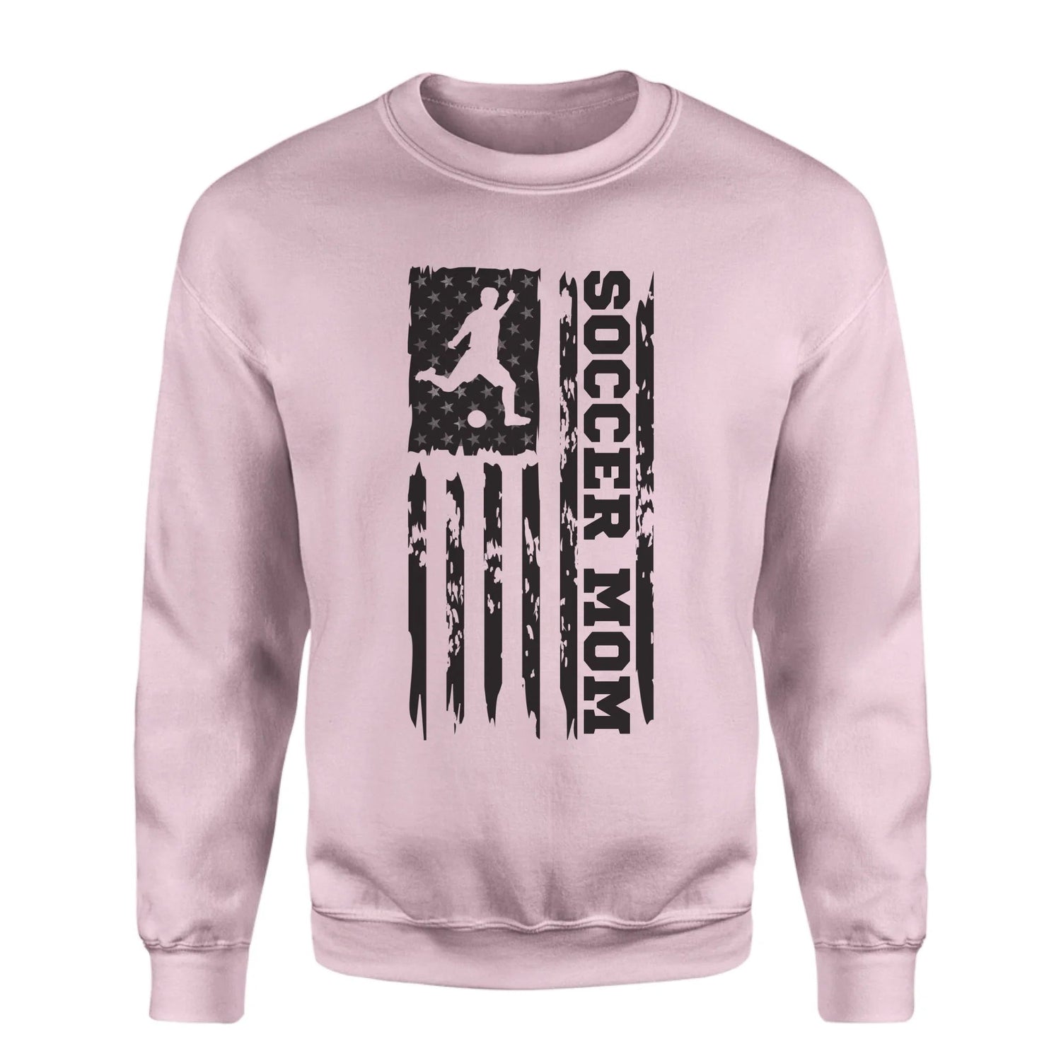 Soccer Mom Vertical Flag on a Sweatshirt with a Black Graphic