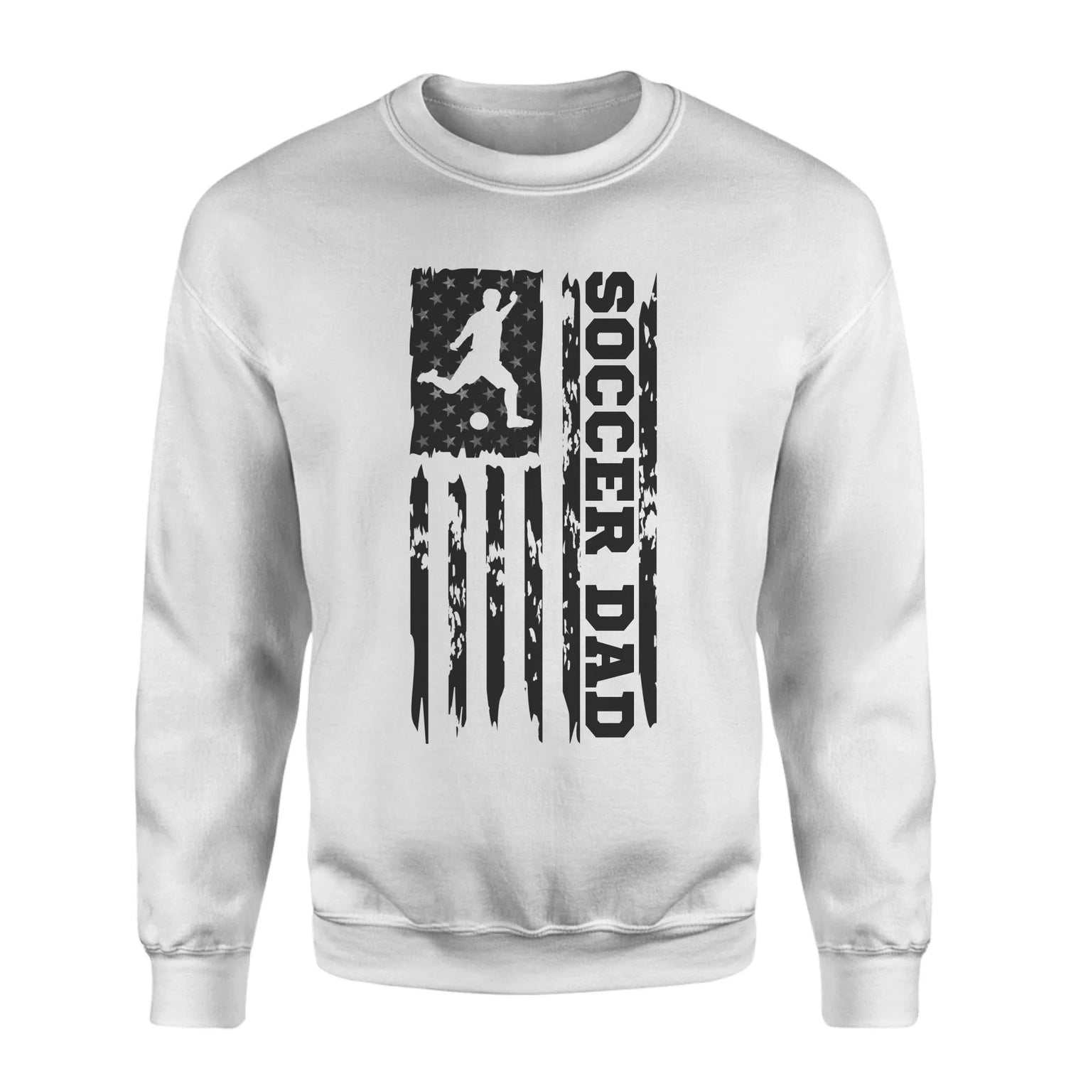 Soccer Dad Vertical Flag on a Sweatshirt with a Black Graphic