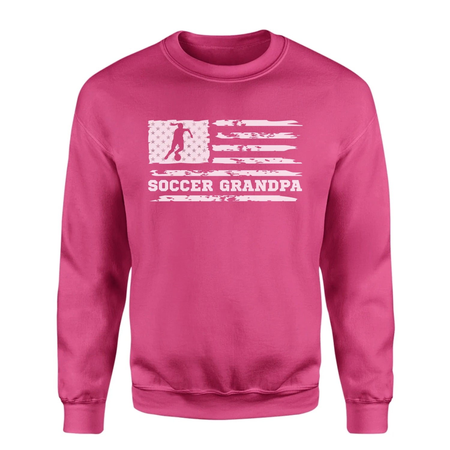 Soccer Grandpa Horizontal Flag on a Sweatshirt with a White Graphic