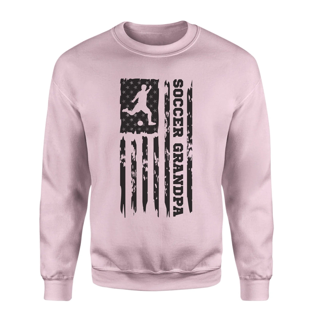 Soccer Grandpa Vertical Flag on a Sweatshirt with a Black Graphic