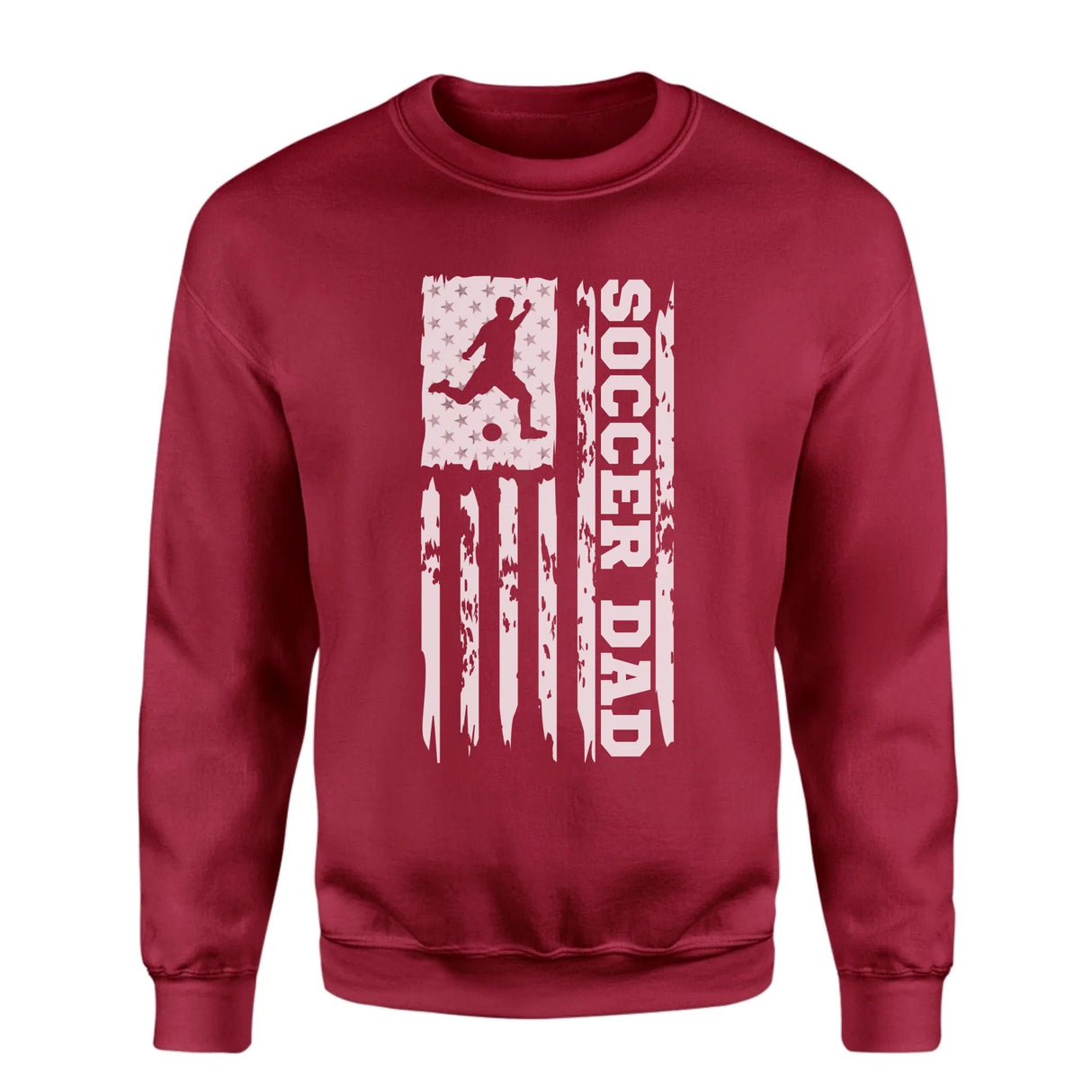Soccer Dad Vertical Flag on a Sweatshirt with a White Graphic