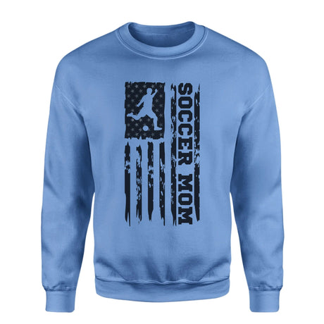 Soccer Mom Vertical Flag on a Sweatshirt with a Black Graphic
