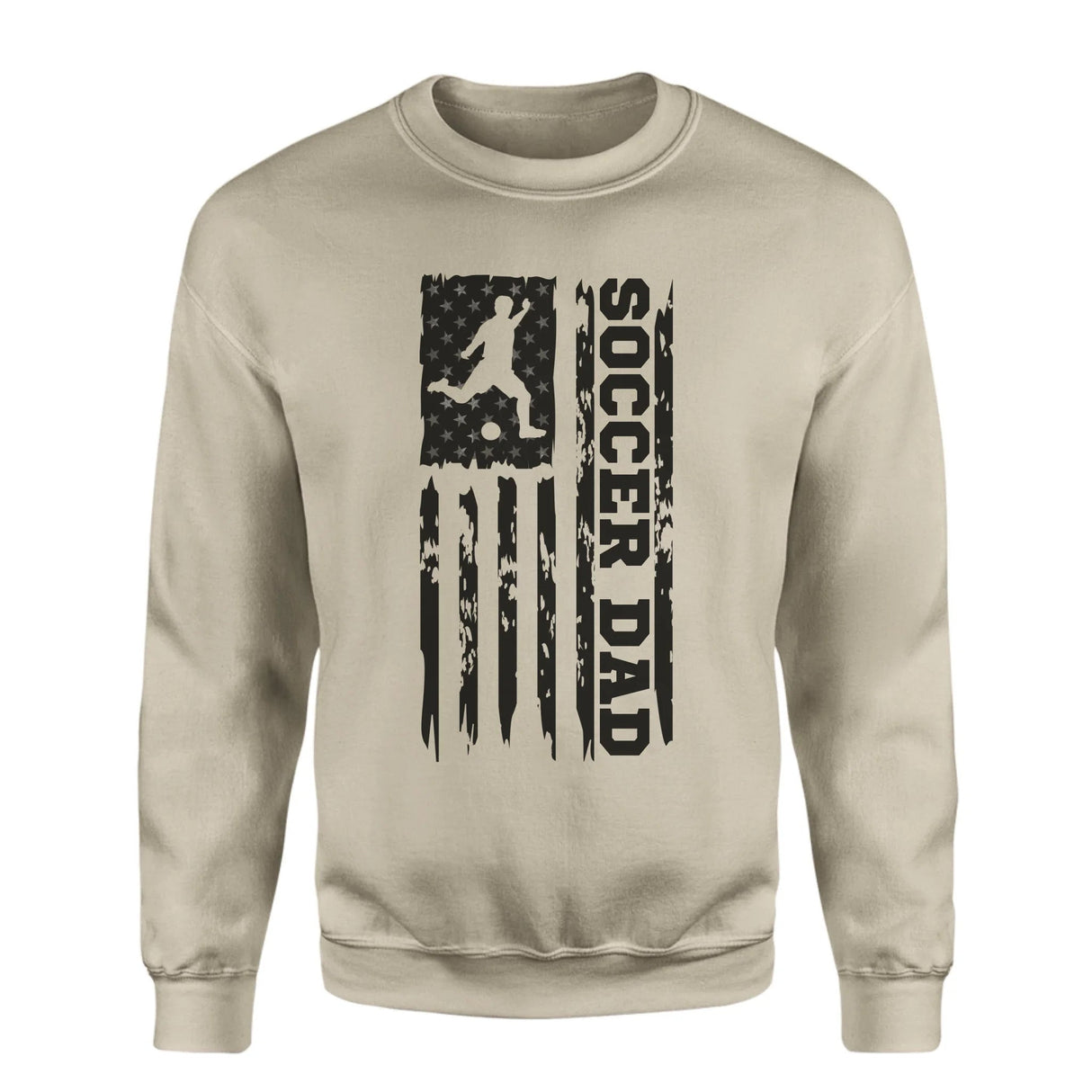 Soccer Dad Vertical Flag on a Sweatshirt with a Black Graphic