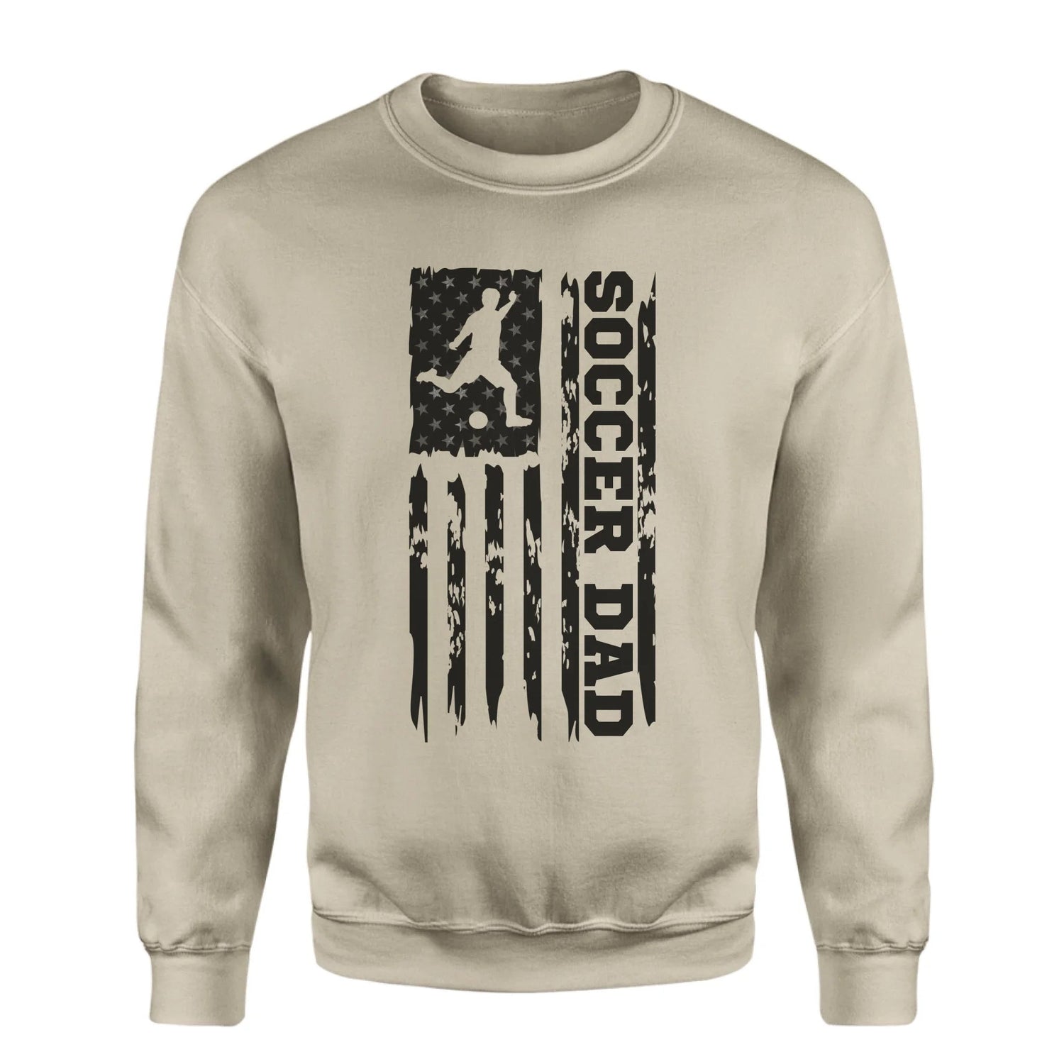 Soccer Dad Vertical Flag on a Sweatshirt with a Black Graphic