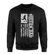 Soccer Dad Vertical Flag on a Sweatshirt with a White Graphic