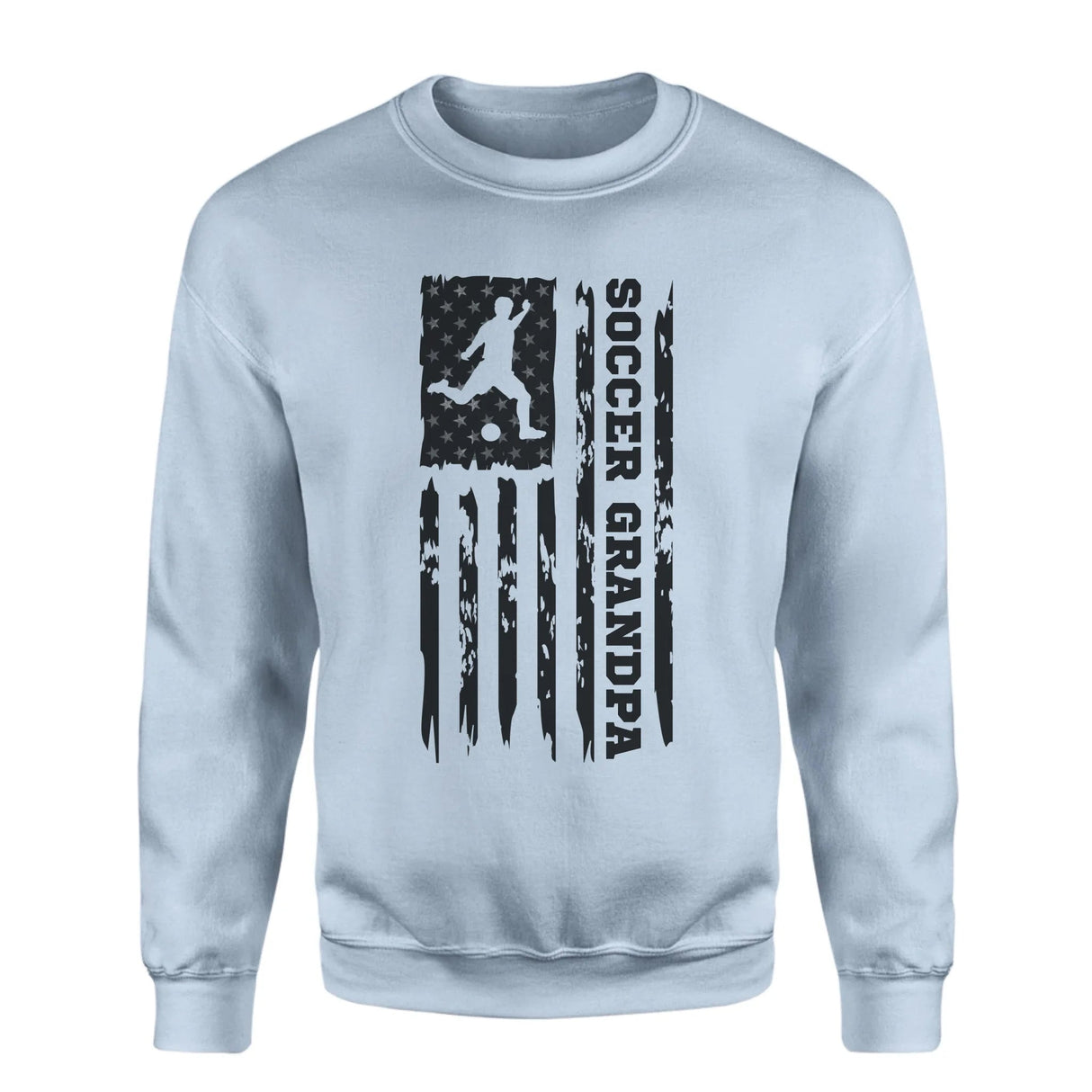 Soccer Grandpa Vertical Flag on a Sweatshirt with a Black Graphic