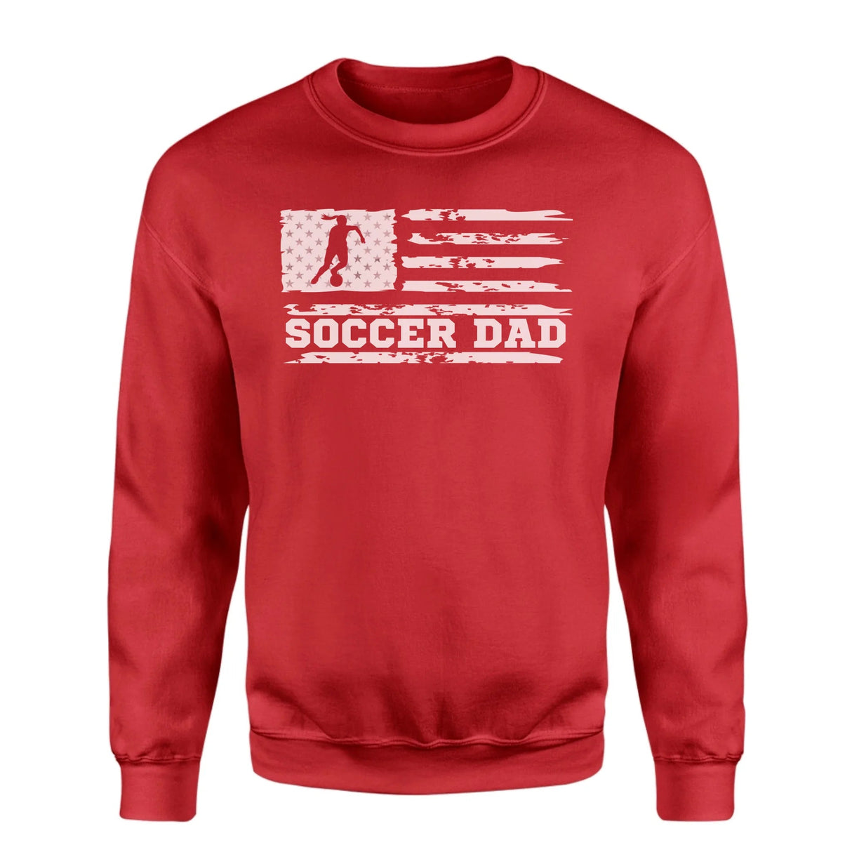 Soccer Dad Horizontal Flag on a Sweatshirt with a White Graphic