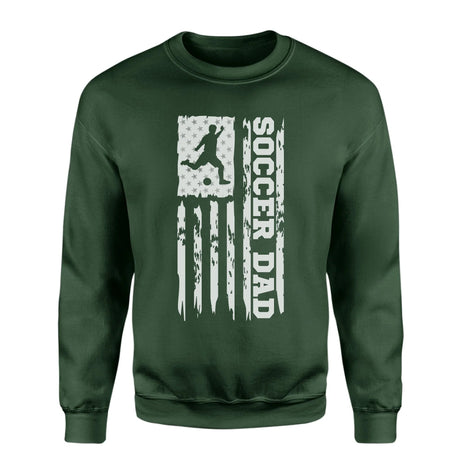 Soccer Dad Vertical Flag on a Sweatshirt with a White Graphic