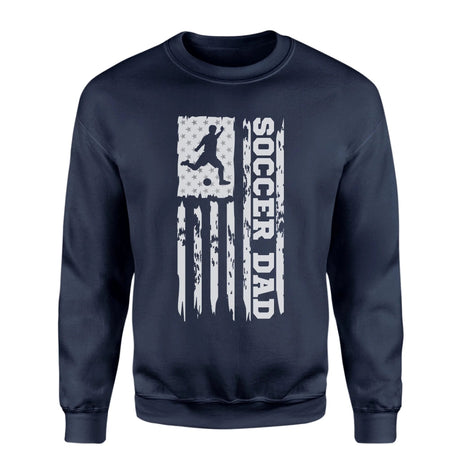 Soccer Dad Vertical Flag on a Sweatshirt with a White Graphic