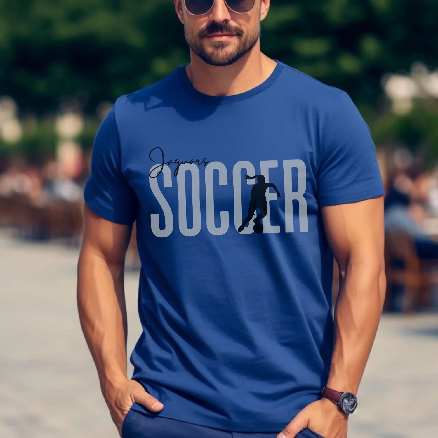 Personalized Soccer Shirt With Modern Bold Design on a Unisex T-Shirt