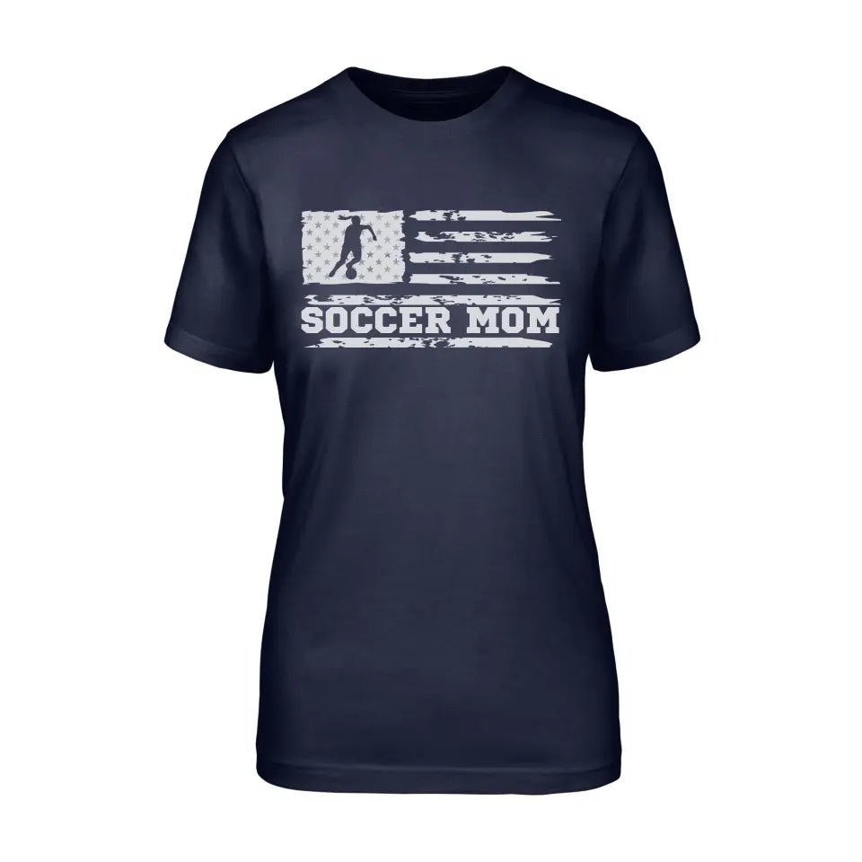 Soccer Mom Horizontal Flag on a Unisex T-Shirt with a White Graphic