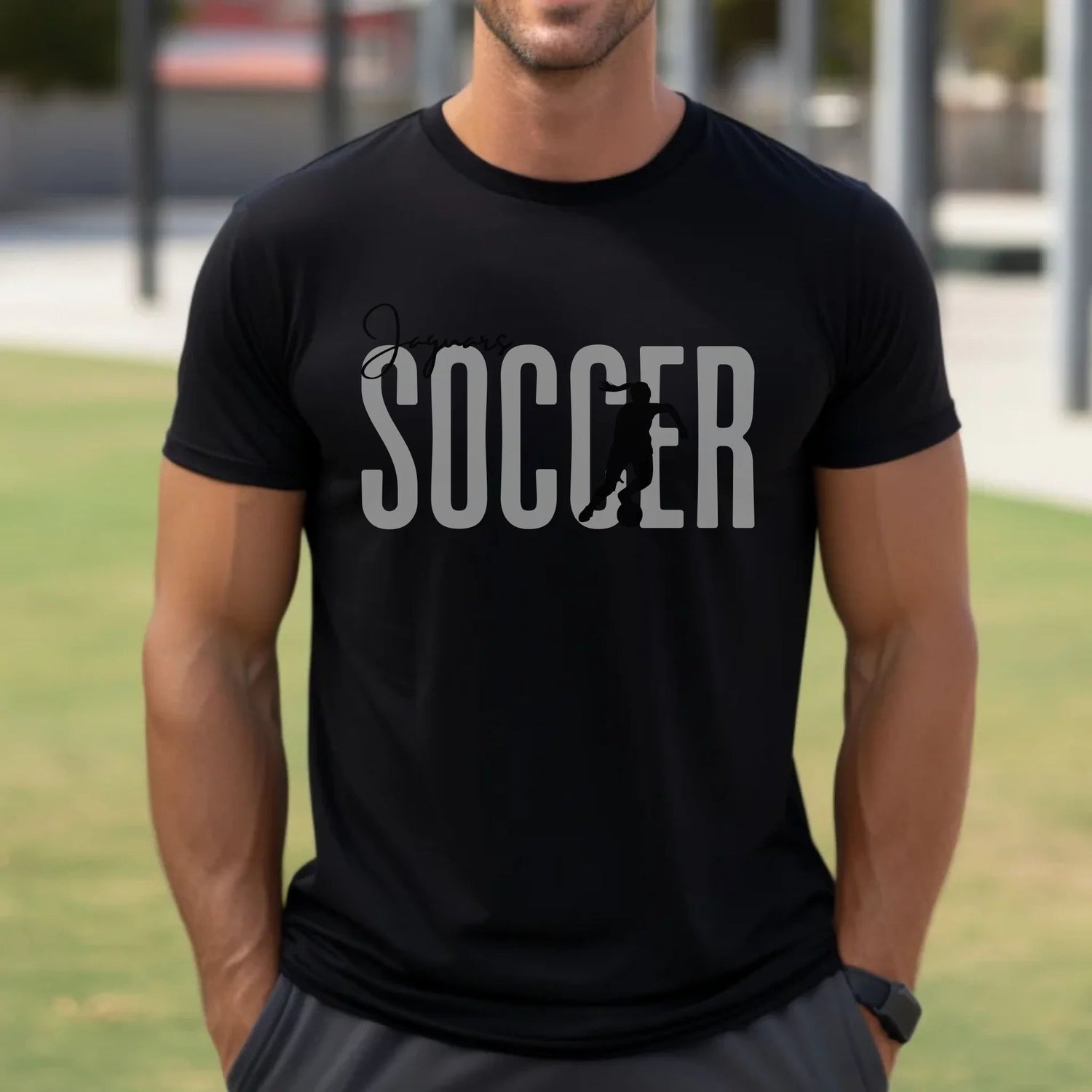 Personalized Soccer Shirt With Modern Bold Design on a Unisex T-Shirt