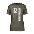 Soccer Mom Vertical Flag on a Unisex T-Shirt with a White Graphic