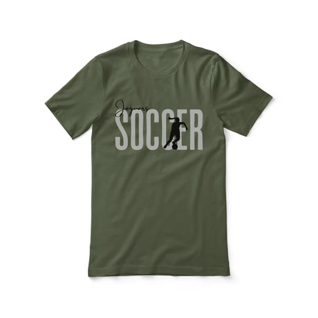 Personalized Soccer Shirt With Modern Bold Design on a Unisex T-Shirt