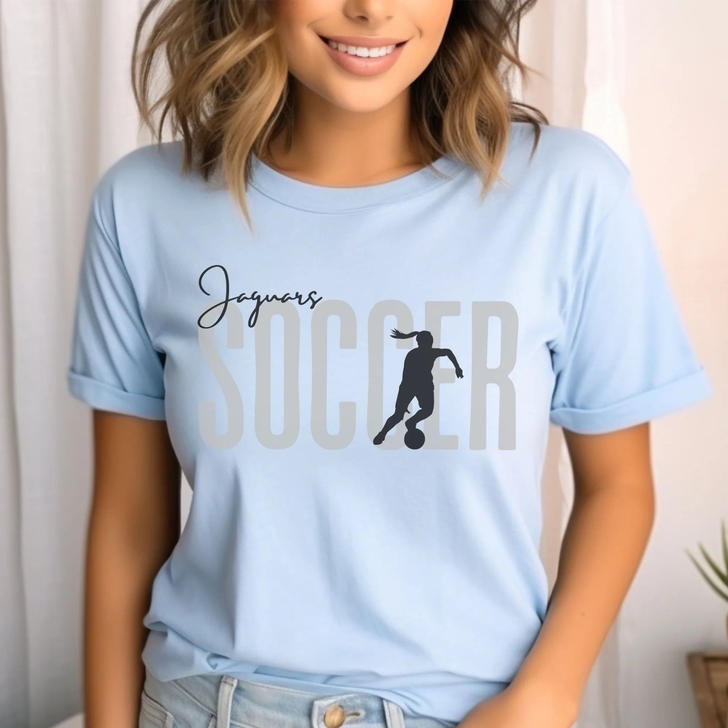 Personalized Soccer Shirt With Modern Bold Design on a Unisex T-Shirt